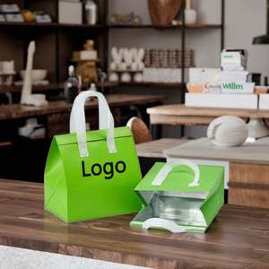 Sac isotherme avec poignée, en PP non tissé, motif de dessin animé, thermique, imperméable, réutilisable, pliable, portable, pour la livraison de café et de nourriture - Product Image 1