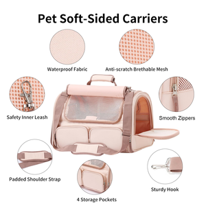 Sac de transport pour chat approuvé par les compagnies aériennes avec 4 fenêtres en maille et une couverture de confidentialité, pour animaux de compagnie de moins de 15 lb - Product Image 4