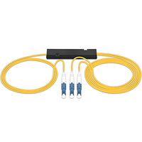 LC UPC FBT Fiber Optical Splitter 1 Meter SM Single Mode 1X2 dalam Rasio Berbeda FTTH untuk Kotak Distribusi Pusat Data ODF