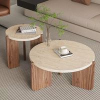 Table basse en bois massif, style INS, pour salon, petit appartement, maison d'hôtes minimaliste, balcon