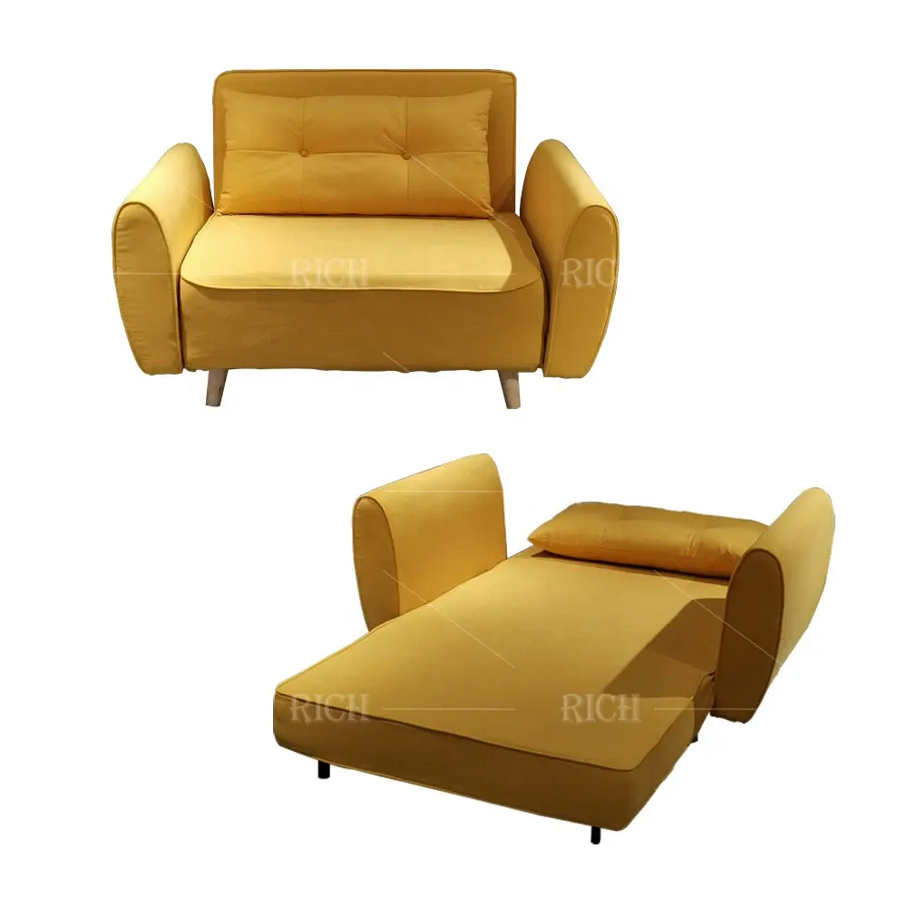 Желтый складной диван-кровать в европейском стиле, одноместный диван-кровать, стул, складной диван-кровать