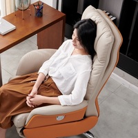 Chaise de bureau en cuir de type ergonomique et design moderne avec repose-pieds, chaise de bureau inclinable pour ordinateur à domicile