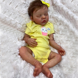 Muñeca Reborn de Silicona Barata de 45 cm, Muñeca Recién Nacida con Vestido Amarillo, Muñeca Reborn de Silicona Realmente Suave para Niñas, Juguetes para Niños - Product Image 4