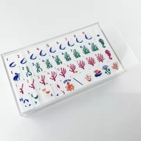 Jeu de tuiles de mahjong en acrylique blanc moderne de luxe à motif personnalisé, 160 pièces, qualité professionnelle de casino, épaisseur 5 mm, 4 joueurs