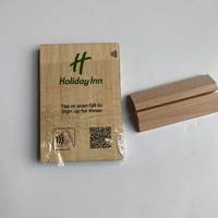Support de table d'affichage NFC avec code QR certifié FSC, étanche, 13,56 MHz RFID, en bois de bambou, étiquette de menu avec avis Google