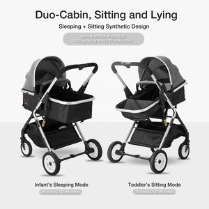 2 in1 Xe đẩy em bé cao phong cảnh Xe đẩy trẻ sơ sinh có thể đảo ngược bassinet Xe đẩy có thể điều chỉnh tựa lưng & tán pram cho trẻ sơ sinh - Product Image 2