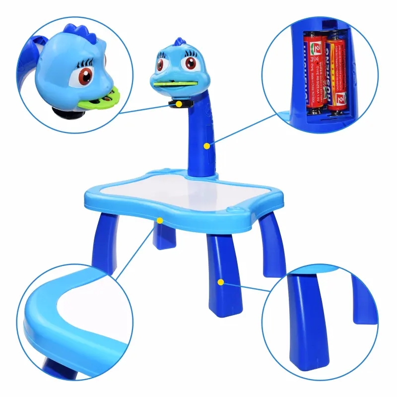 Mainan edukasi sketsa proyektor gambar, papan menggambar magnetik proyektor meja anak untuk anak-anak