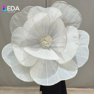 LEDA Giant Silk Organza Flower <b>White</b> <b>Tulle</b> Flower Wedding Centerpiece Wedding Store Decoration Photography Props Window Display - Product Image 2