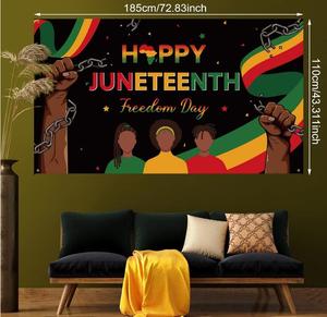 43.3x72.8 pouces 1865 juin <span class=keywords><strong>dix</strong></span>-neuvième jour de la liberté heureux Juneteenth fond toile de fond bannière pour afro-américain - Product Image 6