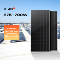 Panneau solaire monocristallin bifacial Aiko 680W 685W 690W 695W 700W, cellule mono PERC bifaciale, double vitrage