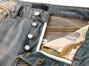   Jeans pour hommes de haute qualité, extensibles, coupe droite, vintage, déchirés, slim, <span class=keywords><strong>skinny</strong></span>, en denim de créateur - Product Image 4