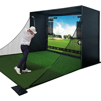 Podiyeen Golf Hitting Net Simulateurs de golf pour la maison avec écran d'impact HD Premium, rembourrage de sécurité complet et rideau occultant