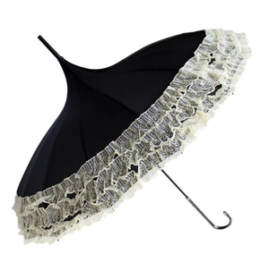 Parasol long pour femme, anti-UV, style princesse, pour mariage, avec dentelle florale spéciale, forme pagode, style Victoria, manuel, 190T - Product Image 3
