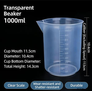Lab Grade <strong>Plastic</strong> <strong>Measuring</strong> <strong>Beaker</strong> with Scale - 100mL Shatterproof Laboratory Equipment - Product Image 6