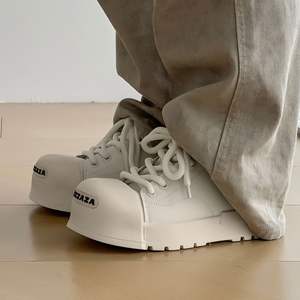 Unisex <b>White</b> & Black Court <b>Sports</b> Walking Shoes Casual Gel Mesh Cushioned Platform Fashionable Trendy Height Increasing - Product Image 3