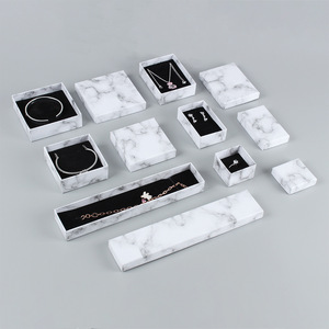 Đá cẩm thạch thiết kế mới lưu trữ đồ trang sức hộp du lịch ngăn kéo đồ trang sức các tông với logo trang sức đóng gói hộp - Product Image 1