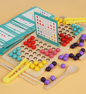 Campos de batalla de madera con <span class=keywords><strong>juego</strong></span> de cuentas para niños Kindergarten Educación temprana Rompecabezas Color Cognición Montessori Juguetes - Product Image 6