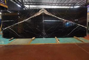 Buon prezzo su lastra di <span class=keywords><strong>marmo</strong></span> <span class=keywords><strong>Nero</strong></span> Marquina lucido stile <span class=keywords><strong>Nero</strong></span> Carrara per <span class=keywords><strong>tavolo</strong></span> da pranzo levigato superficie finitura stile Design cinese - Product Image 5