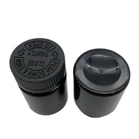 Bouteilles en plastique noir pour capsules, pilules et médicaments, contenants pour vitamines et poudres, pots d'emballage 2oz 60ml
