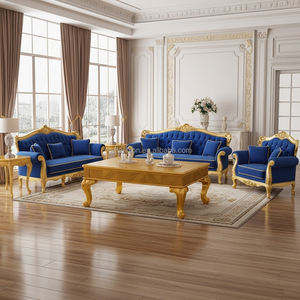 Table basse en bois massif sculpté à la main, style antique doré, OE-FASHION, pour salon de villa royale - Product Image 4