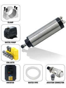 HLTNC ER11 1.5kW 220V husillo con 1,5 kW 220V convertidor de frecuencia VFD 65mm Abrazadera 5 metros tubería de agua y juego de pinza para Cnc - Product Image 2