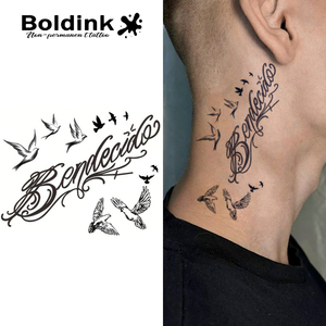 รอยสักน้ำหมึกจักกัวแบบกันน้ำ ติดทนนาน 2 สัปดาห์ ลายนกบินเหมือนจริง ยี่ห้อ Boldink Custom รุ่น Bendecido Body Art - Product Image 1