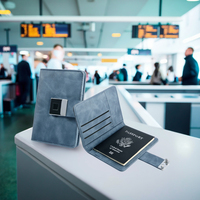 Porte-passeport design personnalisé d'usine en cuir de vache pochette mince couverture de passeport