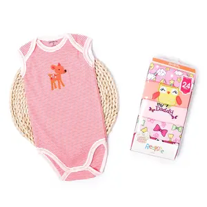 Vendita della Fabbrica di Alta Qualità 100% Cotone Traspirante Fumetto <span class=keywords><strong>Senza</strong></span> <span class=keywords><strong>Maniche</strong></span> Tute Del Bambino - Product Image 1