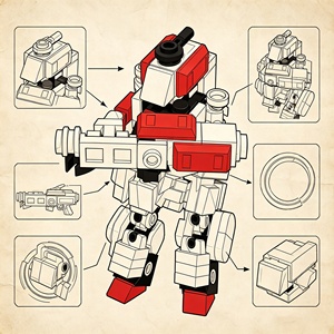 Stalker Unit‑1 Stealth Recon Mecha Warrior DIY Construction Bricks Kit Robot Assembly <b>Blocks</b> STEM Educational Creative Model Toy - Product Image 4