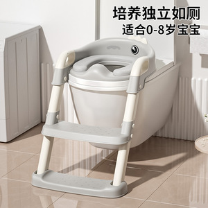 Children's <b>Potty</b> <b>Training</b> Seat With Step Stool And Ring For Boys And Girls Gray Dinosaur Design - Product Image 2