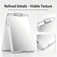 Portefeuille magnétique pliable pour cartes, support de téléphone à surface miroir pour 2 cartes, accessoires de téléphone portable en gros