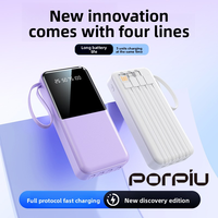 PORPIU grande banque de puissance 20000mAh en gros avec affichage LED et lampe de poche haute qualité 10W sortie Portable pour la charge