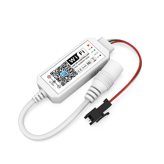 WS2811 SK6812 WS2812B Pixel LED Strip WiFi Controller IOS Android APP Alexa Google Addressable Mini SPI Wi-Fi Controller