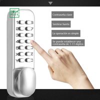 Doorplus, botón pulsador sin llave, bloqueo de código Digital, manija de seguridad de aleación de Zinc para puertas de aluminio, madera/acero, almacenamiento de datos en la nube