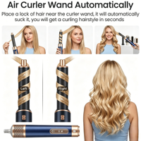 Set de Secador de Pelo 6 en 1 con Certificación RoHS, Multi-Styler de Alta Velocidad, Multifuncional, para Peinar y Rizar el Cabello