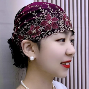 High-quality women's ethnic baseball cap and scarf set wholesale, high-quality plain shawl <b>hat</b>, Muslim headscarf - Product Image 1