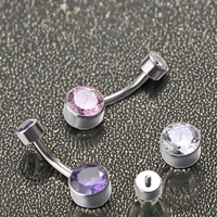 Fuxuan ASTM F136 titane Piercing bijoux fileté à l'intérieur du ventre Piercing incurvé haltère Piercing nombril anneau
