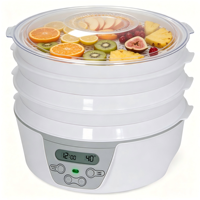 Déshydrateur alimentaire électrique 750W avec 6 plateaux réglables, en plastique, pliable, affichage numérique de la température, contrôle numérique et minuterie 48H