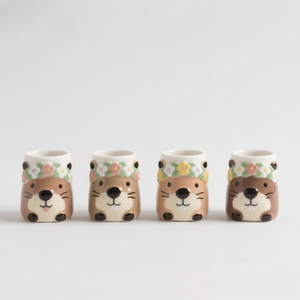 Bouteille d'essence en céramique Capybara mignonne avec bouchon, pot d'huile essentielle animalier couronné de fleurs, cadeau unique pour la décoration de spa pour elle - Product Image 2