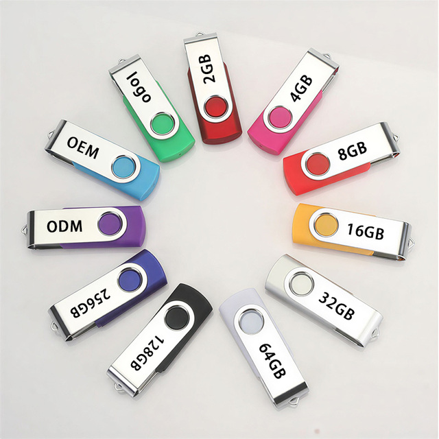 Wholesale OEM Logo Promotion Gift Rotation USB Flash Drive 2.0 3.0 Custom 2GB 4GB 8GB 16GB 32GB 64gb Pen Pc Flash Drive Pendrive
