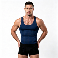 Débardeur de compression amincissant en coton tricoté 100 % pour homme, sans manches, respirant, pour affiner la silhouette et lisser le ventre, vente en gros