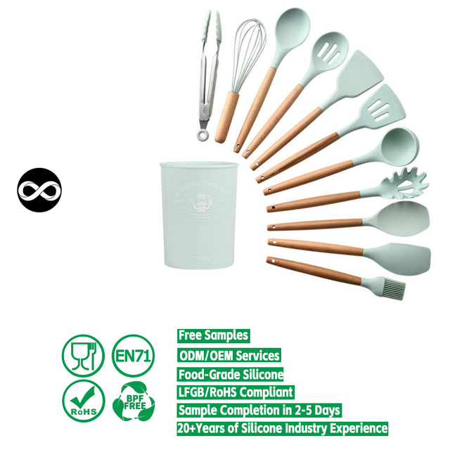 Heat Resistant Silicone Kitchen Utensils Set Cooking Tools Non Stick Gadgets for Home Restaurant