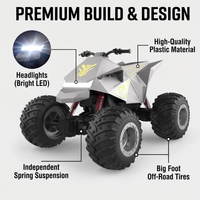 Buggy RC tout-terrain 4CH haute vitesse avec éclairage, gros pneus, moto et camion télécommandés pour enfants