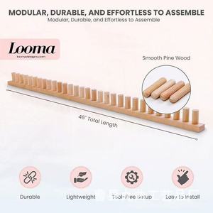 Looma Wooden DIY <b>Loom</b> Square Shape Sewing Accessory for Handmade Blanket <b>Weaving</b> Craft - Product Image 4