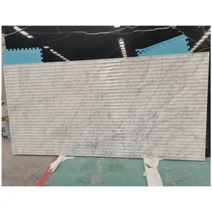 Manufactured Top Quality Pattern Texture Fluted Bianco Carrara White Marble For Bathroom Wall