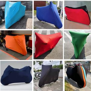Housse de moto personnalisée en spandex hautement élastique, flexible, douce et extensible, housse anti-poussière pour moto d'intérieur - Product Image 2