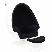 Fauteuil Egg Pod avec haut-parleurs en cuir PU et PVC, design moderne pour appartement et villa