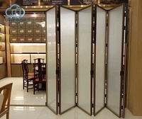 Porte pliante multi-panneaux en aluminium dépoli, cloison de séparation moderne en verre pour intérieur/extérieur, restaurants, clubs, gîtes