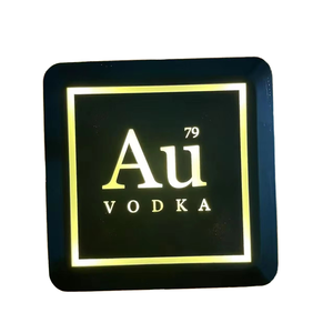 Posavasos LED con estampado <span class=keywords><strong>AU</strong></span> que brilla en la oscuridad para cerveza o botella de <span class=keywords><strong>Vodka</strong></span>, decoración de eventos, suministros para fiestas, promoción - Product Image 1