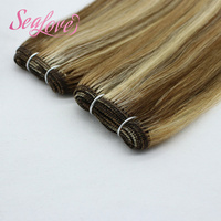 Extensions de cheveux à double trame volume, blondes, trame cousue à la machine, extensions de cheveux humains à coudre, 18-24 pouces, trames de cheveux Remy